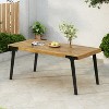Gulches Modern Outdoor Dining Table - 69"W Acacia Wood Slat Panel Table with Weather-Resistant Metal Legs, Seats 6, Indoor/Outdoor Use - 3 of 4