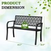 Huxxion 50" Outdoor Garden Bench, Iron Metal Frame Patio Bench with Backrest Armrests, Weatherproof Anti-Rust Outdoor Bench - 4 of 4