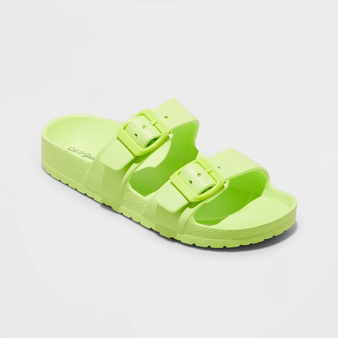 Kids' Noa Slip-on Footbed Sandals - Cat & Jack™ Lime Green 6 : Target
