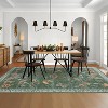 Acekool Washable 5x7 Area Rug, Modern Floral Insect Print, Non Slip Low Pile Soft Stain Resistant Indoor Carpet, Black - 3 of 4