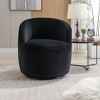 PAGED Modern Swivel Accent Chair, Barrel Sofa Chair with Metal Ring, Teddy Fabric Club Chair for Bedroom, Living Room Furniture - 3 of 4