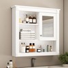 NicBex 32"x28" Elegant Wall Mounted Bathroom Cabinet with Mirror&5 Adjustable Shelves,Mirrored Medicine Cabinet for Bathroom,Matte Finish - 4 of 4