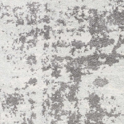 Modern Abstract Gray and White Medium Pile Area Rug, 6'7" x 9'