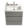 FAMYYT 24 in. Single Sink Freestanding Gray Bath Vanity with White Engineered Stone Top (Assembled), 3 DTC Soft-closing Drawers - 4 of 4