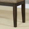 Vynxaria 63"W Transitional Bench Espresso/Warm Gray Tones, Fabric Padded Seat and Back, Nailhead Trim, Solid Wood Build - 4 of 4