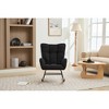 Runesay Modern Nursery Rocking Chair Upholstered Glider Chair with High Backrest Rocker Accent Armchair and Solid Wood Legs - 3 of 4