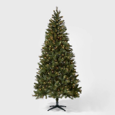 7.5ft Pre-lit Artificial Christmas Tree Douglas Fir Auto Connect Clear Lights - Wondershop™