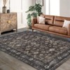 Washable Rug Boho Abstract Hallway Runners Vintage Distressed Floral Soft Low Pile Floor Carpet for Living Room - 2 of 4