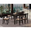 HomeStock 7-Piece Cappuccino Finish Solid Wood Top Dining Table with 6 Chairs - 2 of 4