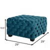 Sapphtopaz Modern Velvet Ottoman Vanity Stool Entryway Bench with Button Tufting Ottoman Shoe Bench for Living Room, Entryway - 2 of 4