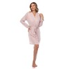 Women's 3 Piece Striped Pajama & Robe Set - White Mark - 3 of 4