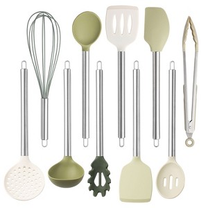 COOK WITH COLOR SILICONE COOKING UTENSILS 10 PIECE - 1 of 4