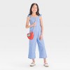 Girls' Sleeveless 4th of July Striped Jumpsuit - Cat & Jack™ Blue - 3 of 3