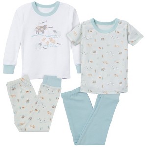 Gerber Toddler Gender Neutral Long and Short Sleeve Pajamas Set, 4 Piece Set - 1 of 4