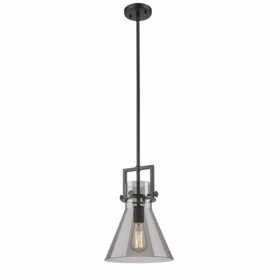Newton Cone - 1 Light Stem Hung Pendant In Industrial Style-13.63 Inches Tall and 10 Inches Wide