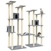 vidaXL Cat Tree Light Grey Engineered wood, plush, sisal Large Durable - 3 of 4