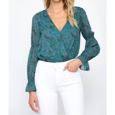 Women's Animal Print Surplice Bodysuit - Fate
