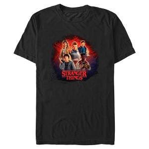 Mens Stranger Things Team Fight Artistic Badge T Shirt - 1 of 4