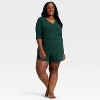 Women's Ribbed Long Sleeve Shirt and Shorts Pajama Set - Auden™ - 3 of 3