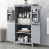 Bathroom Floor Storage Cabinet Adjustable Shelves - 2 of 4