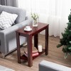 Costway Chair Side Table Coffee Sofa Wooden End Shelf Living Room Furniture Espresso - 2 of 4