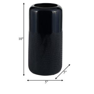 Modern Decorative Vase - Textured Ceramic Flower Holder - Stylish Home & Office Accent for Living Room & Bedroom - 1 of 4