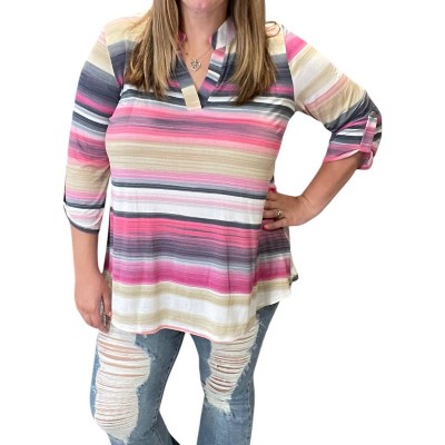 Women's Striped Gabby Top - honeyme