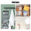 Unique Bargains Travel Toiletry Bag Makeup Bag Organizer Toiletry Organizer Travel Cosmetic Bag Waterproof Polyester Black 1pc - 2 of 4