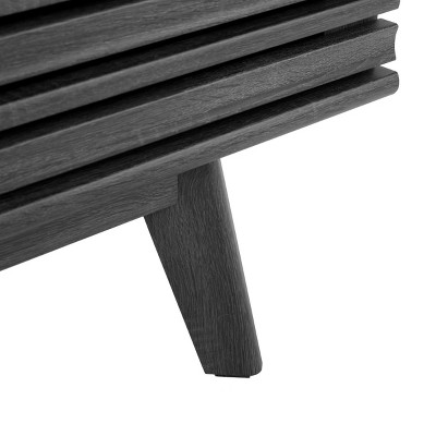 Aurelio Distressed Black Two-Level Retro TV Stand