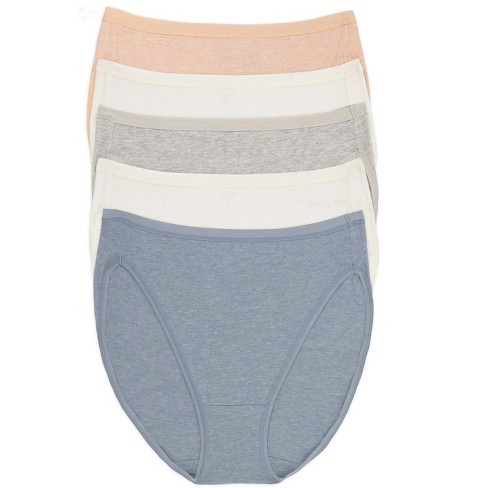 Felina Women's Organic Cotton Stretch Hi Cut Panty 5-Pack Underwear (Soft  Horizon, Small)