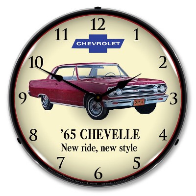 Collectable Sign & Clock | 1965 Chevelle LED Wall Clock Retro/Vintage, Lighted