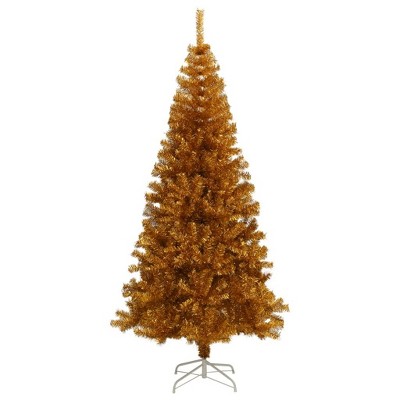 vidaXL Gold Artificial Christmas Tree PET, Steel 6.9 ft