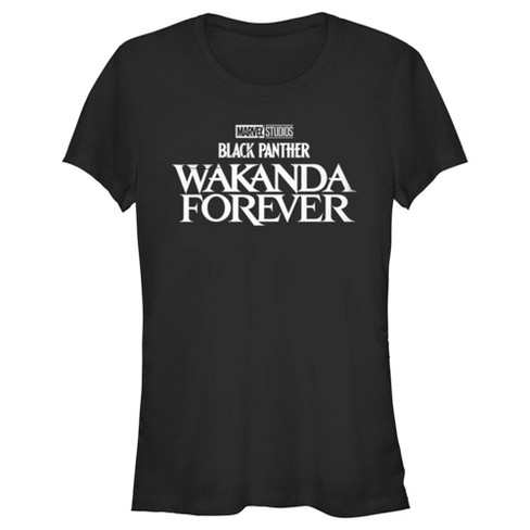 Juniors Womens Black Panther: Wakanda Forever Black And White