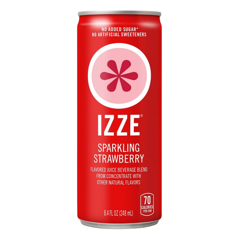 IZZE Strawberry Sparkling Juice - 6pk/8.4 fl oz Cans, 2 of 5