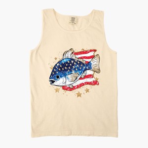Simply Sage Market Patriotic Fish Garment Dyed Tank - 1 of 3