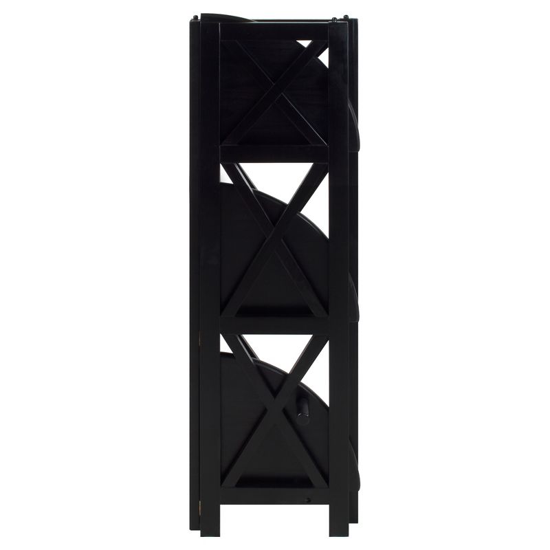 38.75" 4-Shelf Corner Folding Bookcase Black - Flora Home, 5 of 10