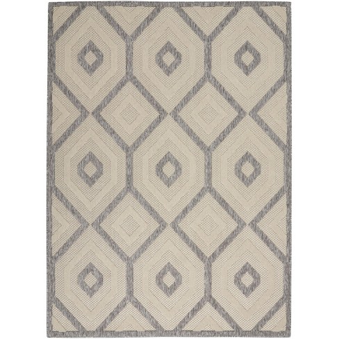 Nourison Palamos Contemporary Diamonds Indoor/Outdoor Cream Area Rug - image 1 of 4