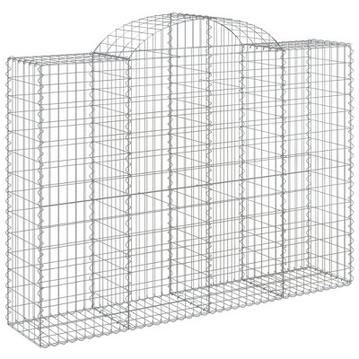 vidaXL Arched Gabion Basket 78.7"x19.7"x55.1"/63" - Durable Galvanized Iron Garden Barrier - Stable Stone Cage