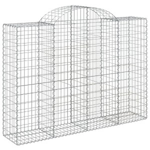vidaXL Arched Gabion Basket 78.7"x19.7"x55.1"/63" - Durable Galvanized Iron Garden Barrier - Stable Stone Cage - 1 of 4