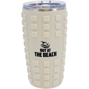 Pavilion Gift Company - Out at the Beach - 20 oz Travel Tumbler with 3D Silicone Wrap - Portable Drinkware - 1 of 4