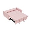 54.3" Fabric 2-Seater Sofa Bed with 2 Pillows & High-Density Sponge Cushioning - 3 of 4
