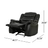 Modern Plush Recliner Chair, Overstuffed Single Sofa with Padded Armrests, Manual Reclining Lounge Chair for Living Room & Home Theater-- Frevyn - 4 of 4