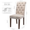 Fabric Armless Parsons Dining Chairs Set of 2,Upholstered Fabric Dining Room Chairs Side Chair,Tufted Dining Chairs Set of 2-Cuddelewood - 4 of 4