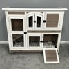 Aivituvin 2 Story Rabbit Hutch On Wheels (Inner Space 8.32 ft²) in Brown-AIR06-D - 2 of 4