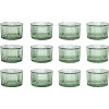 Attop Glass Tealight Candle Holders Set of 12, Cute Votive Candle Holder for Table Centerpieces (2.2'' x 1.4'', Green) - 2 of 4