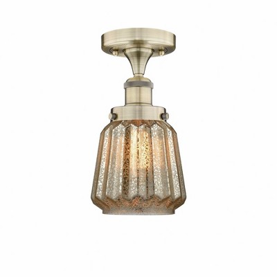 Chatham - 1 Light Semi-Flush Mount In Industrial Style-8.25 Inches Tall and 6.5 Inches Wide