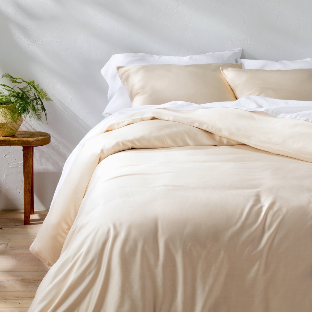 Photos - Bed Linen Full/Queen Rayon from Bamboo Duvet Set Natural - Casaluna™