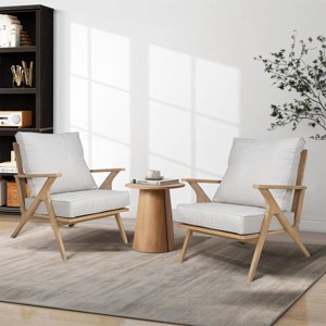 Accent Chairs Set Of 2,Comfortable Living Room Chairs Cosy Reading Chair,Patio Coffee Chairs With Waterproof Outdoor Seat Pads-Cuddlewood - 1 of 4