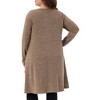Women's Plus Size Button Decor Crew Neck Long Sleeve Casual Soft Midi Tunic Dresses with Pockets - Agnes Orinda - 4 of 4