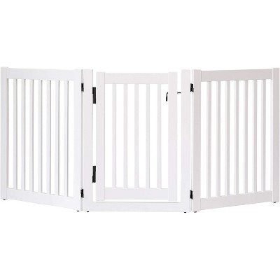 Dynamic Accents Highlander Series Solid Wood Pet Gates are Handcrafted by Amish Craftsman - 32 High - 3 Panel Walk Through - White